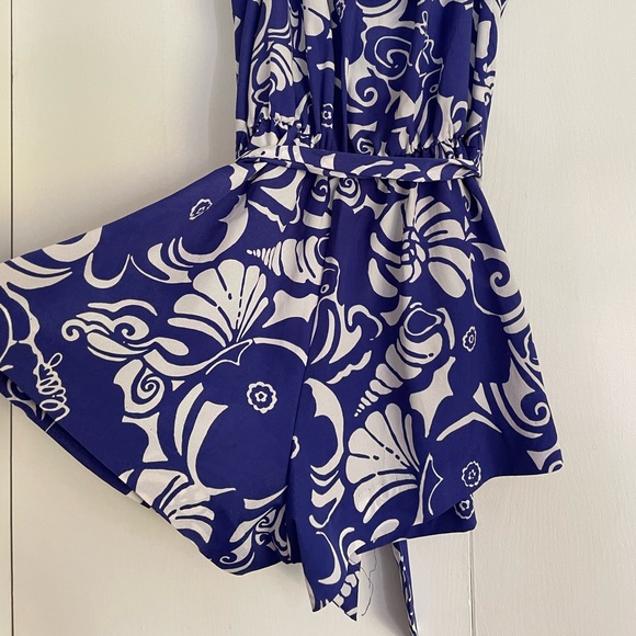 Navy and White Lilly Pulitzer Strapless Romper - Picture 7 of 8